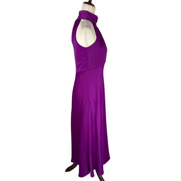 TAYLOR STRETCH SATIN HIGH NECK MAXI DRESS IN PILLOW PURPLE NWT WOMEN'S SIZE 4P - Picture 11 of 16